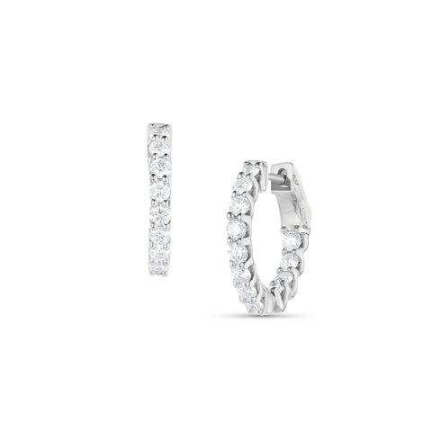 Dominique Cohen one carat huggie hoops in white gold<span class='visuallyhidden'>; shop help at 760-978-9297.</span>